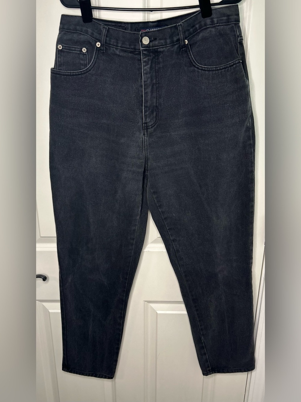 Vintage Bill Blass High Waisted Classic Fit Mom Jeans Faded Black 14 100% Cotton